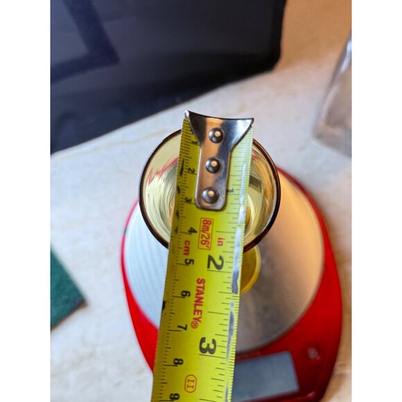 Vtg. Etched Leaf Amber Crystal Slim Bud Vase 8.25" tall - Picture 5 of 6